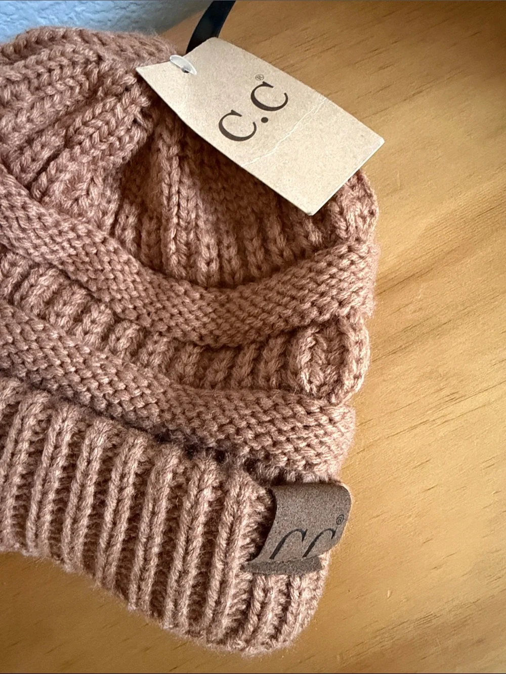 C.C Womens Knit Beanie - Brown Tan (toasted almond)